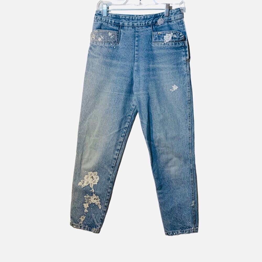 Guess 80s jeans side zip super high rise upcycled jeans - Picture 3 of 16